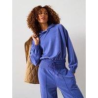 Sweaty Betty Womens Training Sand Wash Cloudweight Crop Hoody - Blue