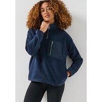 Sweaty Betty Womens Mallow Half Zip Pullover - Navy