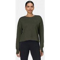 Sweaty Betty Womens Training After Class Crop Sweatshirt - Green