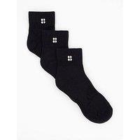 Sweaty Betty Womens Training Essentials Mid 3 Pack Socks - Black