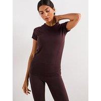 Sweaty Betty Womens Training Athlete Seamless Workout T-Shirt - Brown