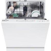 Candy Rapid&Ograve; Ci 4C7L0W-80 Integrated Full Size Dishwasher, 14 Place Setting, White, C Rated - Dishwasher With Installation