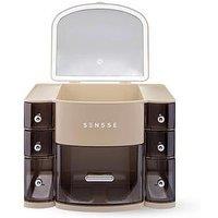 Sensse Illumi Glam Box Beauty Organiser With Flip Top Led Mirror