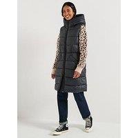 Barbour International Cecilla Puffer Longline Gilet Coat - Black