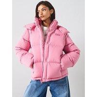 Tommy Jeans Alaska Grid Down Coat - Pink