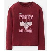 The Very Collection Girls Festive Disco Long Sleeve Top - Purple