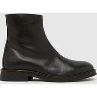 Schuh Dario Inside Zip Square Toe Leather Boots - Black