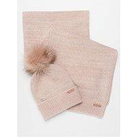 Barbour International Bintl Sparkle Beanie & Scarf Gift Set - Pink