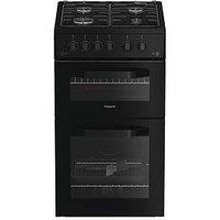 Hotpoint Htg5Gcb 50Cm Gas Twin Cooker - Black