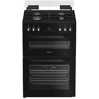 Hotpoint Hdd6Gdc2B1 60Cm Dual Fuel Double Cooker With Glass Lid - Black