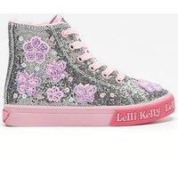 Lelli Kelly Taylor High-Top Trainer With Side Zip - Silver