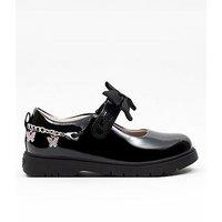 Lelli Kelly Isabella Patent Removeable Bracelet Bow School Shoe - Black
