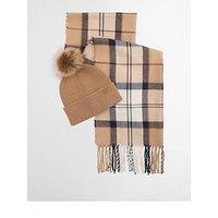 Barbour Dover Beanie & Hailes Scarf Gift Set - Beige