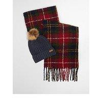 Barbour Saltburn Beanie & Tartan Scarf Gift Set