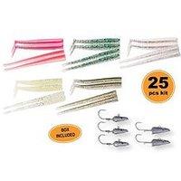 Savage Gear Sandeel Kit - Hybrid Lures , Effective Sinking Saltwater Jigs, 25-Piece Kit, 10Cm-11Cm, 16G-22G - Ideal For Predator Fishing