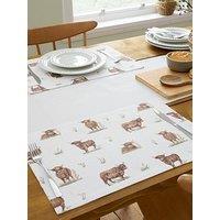 Catherine Lansfield Angus Highland Cow Placemat 4Pk