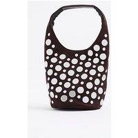 River Island Studded Suedette Bucket - Red