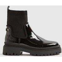 River Island Knit Chunky Ankle Boot - Black