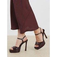 River Island Platform Heeled Sandal - Red