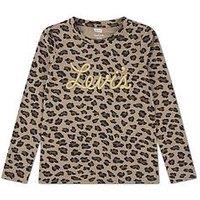 Levi'S Girls Long Sleeve All Over Print Top - Brown