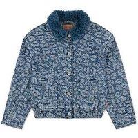 Levi'S Girls Oversized Faux Fur Collar Trucker Jacket - Blue