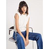 River Island Structure Shoulder Tank - Cream