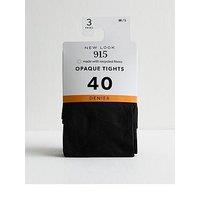 New Look Girls 3 Pack 40 Denier Tights - Black