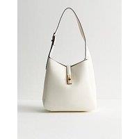 New Look Faux Leather Bucket Bag - White