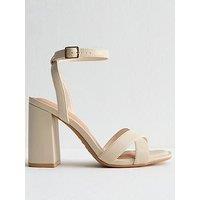 New Look Off White Faux Leather Platform Sandals