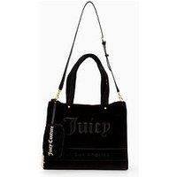 Juicy Couture Velvet Shopping Tote Bag - Black