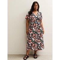 New Look Floral Ange Sleeve Midi Dress - Multi