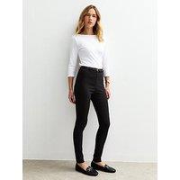 New Look Slim Fit Belted Trousers - Black