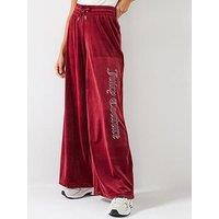 Juicy Couture Cheviot Wide Leg Joggers - Burgundy Red