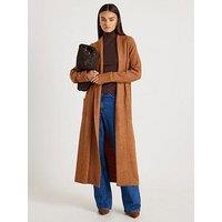 River Island Belted Shawl Maxi Cardi - Brown