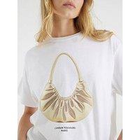 River Island Glitter L'Amour Bag T-Shirt - White