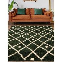 Very Home Snug Diamonds Rug - Green