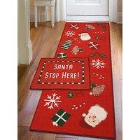 Very Home Santa Stop Here Runner & Doormat Set - Red