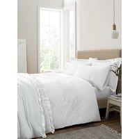 Bianca Embroidery Floral 200 Thread Count Cotton Duvet Set White