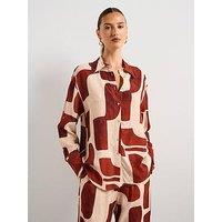 Mango Geometric Print Shirt - Cream