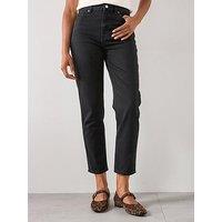 Mango High Rise Mom Jeans - Black