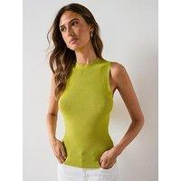 Mango Ribbed Knit Top - Green