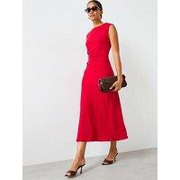 Mango Draped Midi Dress - Red