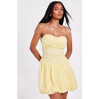 Quiz Yellow Puff Ball Skater Dress
