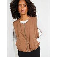 Mango Denim Waistcoat - Brown