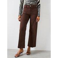 Mango Pocket Front Jessie Wide Leg Jeans - Brown