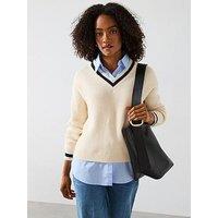 Mango Shirt Detail Jumper - Beige