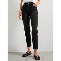 Mango Newmom Comfort High Rise Jeans - Black