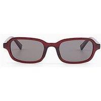 Mango Rectangular Frame Sunglasses - Red