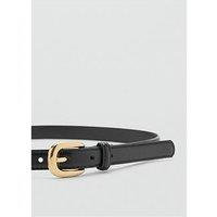 Mango Thin Belt With Metal Buckle - Black
