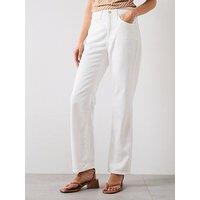 Mango Matilda Mid Rise Straight Fit Jeans - White